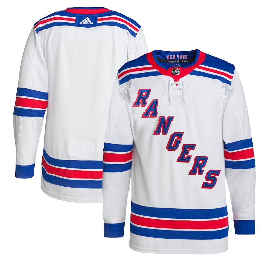Men New York Rangers adidas White Away Primegreen Authentic Pro NHL Jersey